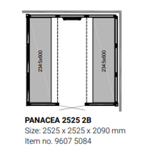 Panacea dampkabine med 2 bænke 2525