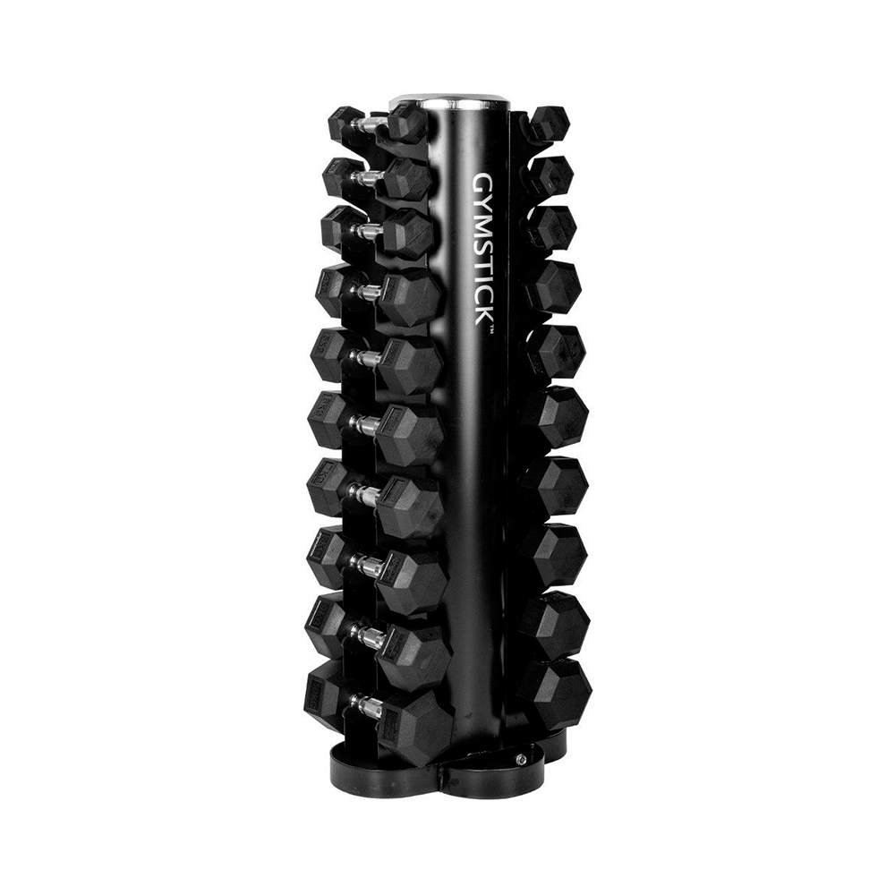 Hex Håndvægtsæt 1-10 kg/par inkl. stativ